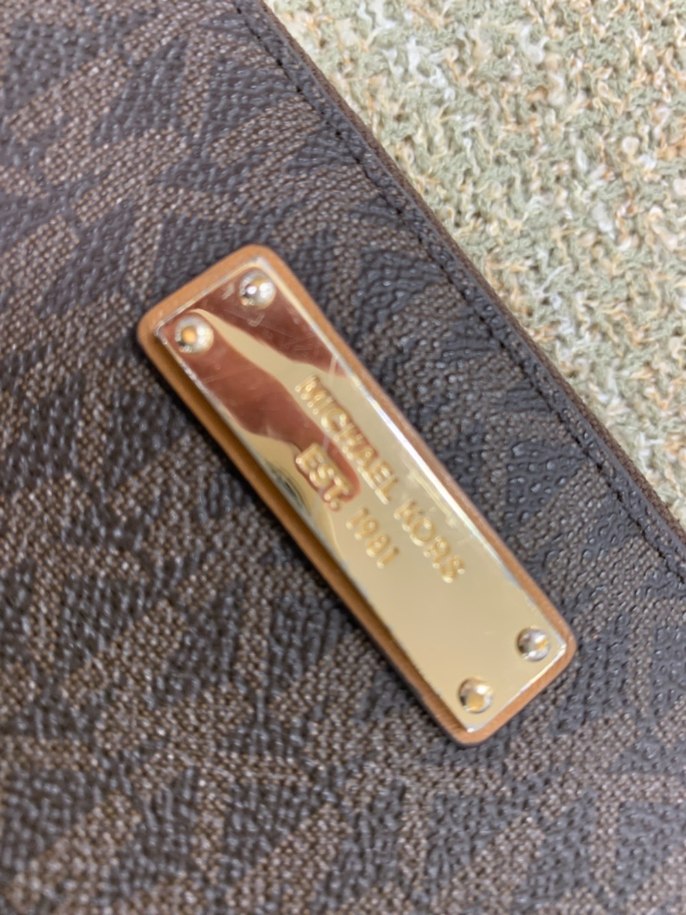 Michael Kors Brown and Tan Signature Zip Wristlet - Picture 6 of 6